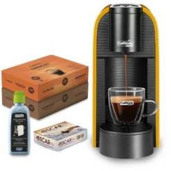 Caffitaly Volta Macchina da caffè con 96 capsule e kit pulizia - Gialla