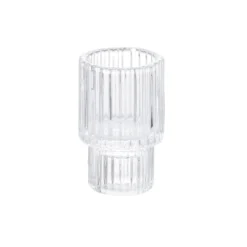 Candelabro in glass rigato trasparente Ø 4 x h 7 cm - Floreal