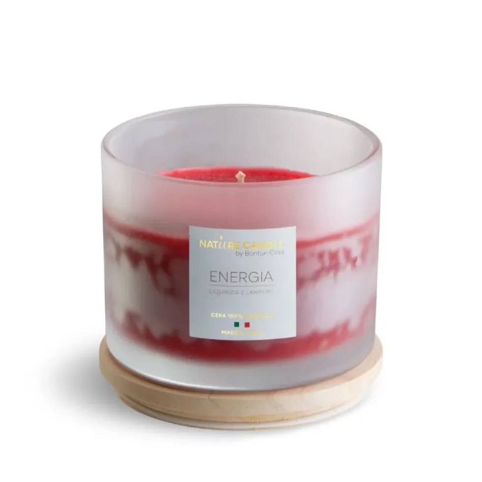Candela profumata naturali Energia - Liquirizia e Lamponi 380 gr - collezione Amati