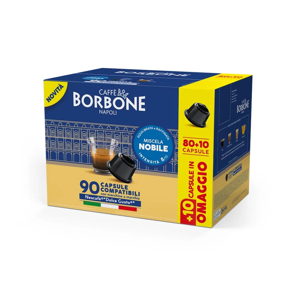 Capsule caffè Borbone DGBBLUNOBILE80+10N Nobile per Dolce Gusto