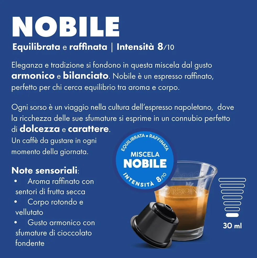 Capsule caffè Borbone DGBBLUNOBILE80+10N Nobile per Dolce Gusto
