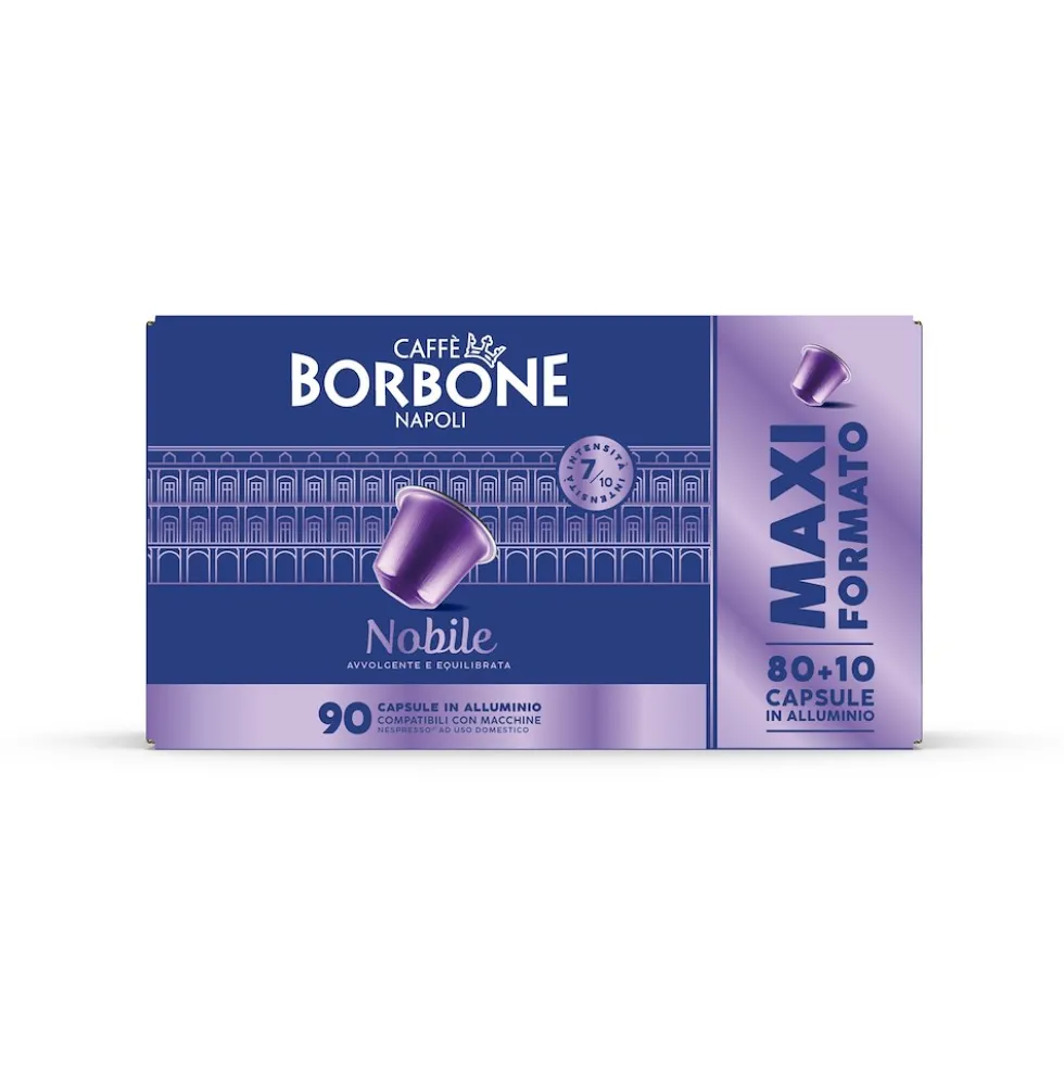 Capsule caffè Borbone Nobile Nespresso Alluminio 80+10 capsule
