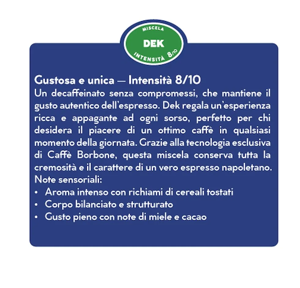 Capsule caffè Borbone REBDEKPALAZODEK50N Decaffeinato Nespresso 50pz