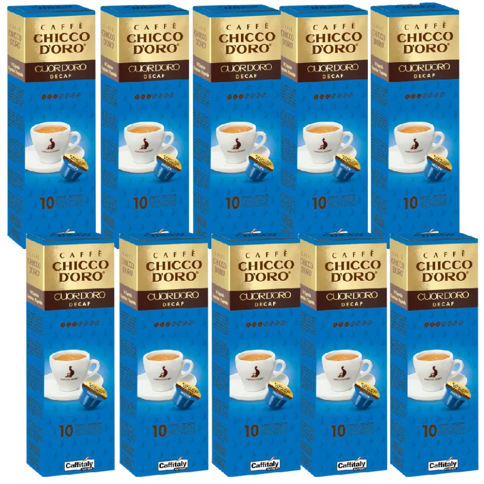 100 Capsule Caffitaly System Caffè Cuor d'Oro Decaffeinato