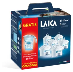 Caraffa filtrante Laica J996010 STREAM Kit con 6 filtri Bi Flux Assort