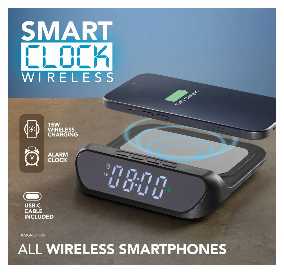 Caricabatterie Cellular Line WIRELESSCLOCK2K SMART CLOCK WIRELESS Blac