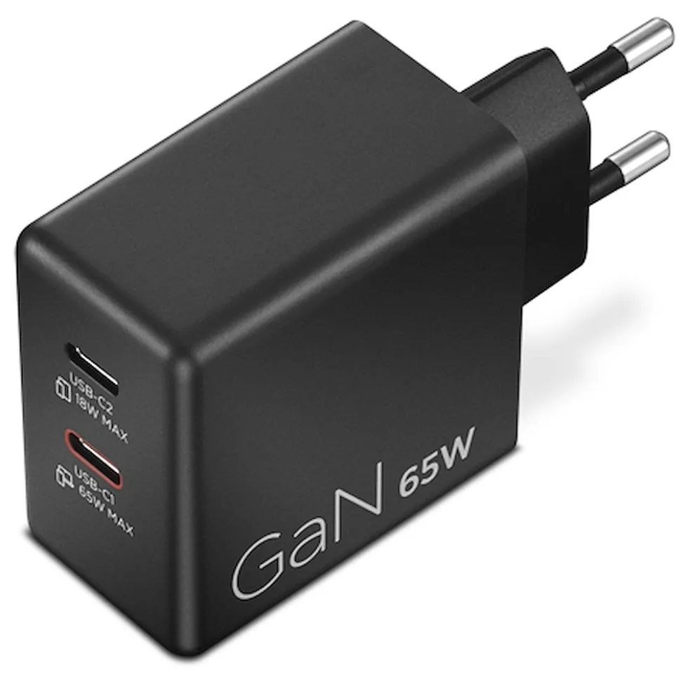 Caricabatterie Dual USB-C 65W GaN Lenovo G0A6065BEU per laptop, cel e tablet