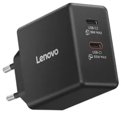 Caricabatterie Dual USB-C 65W GaN Lenovo G0A6065BEU per laptop, cel e tablet