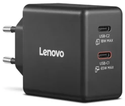 Caricabatterie Dual USB-C 65W GaN Lenovo G0A6065BEU per laptop, cel e tablet