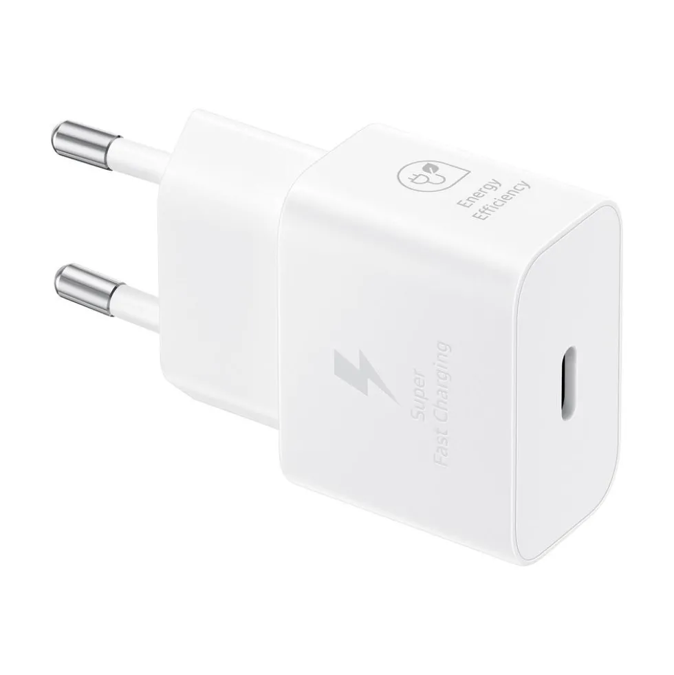 Caricabatterie Type C Bianco Gan 25W (No Cavo) Samsung