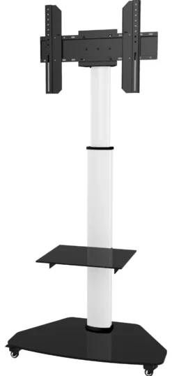 Carrello monitor Techly ICA TR3WH Supporto a Pavimento con Mensola Bia
