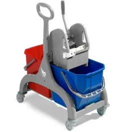Carrello per pulizie professionali Nick grigio 30 lt con maniglione ad ombrello