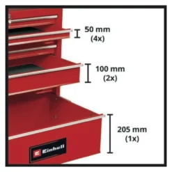 Carrello porta attrezzi Einhell 4510151 Tc Tw150 7 Cassetti Rosso