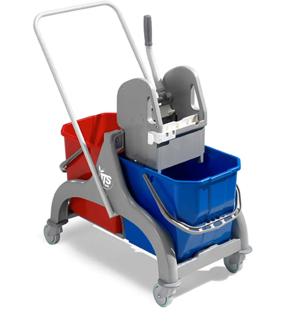 Carrello professionale per le pulizie Nick grigio 50 lt con maniglia reversibile