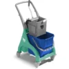 Carrello professionale per le pulizie Nick verde doppio da 30 Lt.