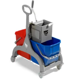 Carrello professionale per le pulizie Nick grigio doppio da 30 Lt.