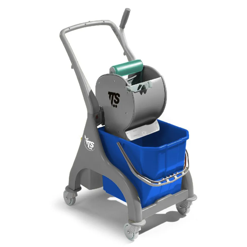 Carrello professionale per le pulizie Nick grigio 25lt con strizzatore Dry e maniglia a U