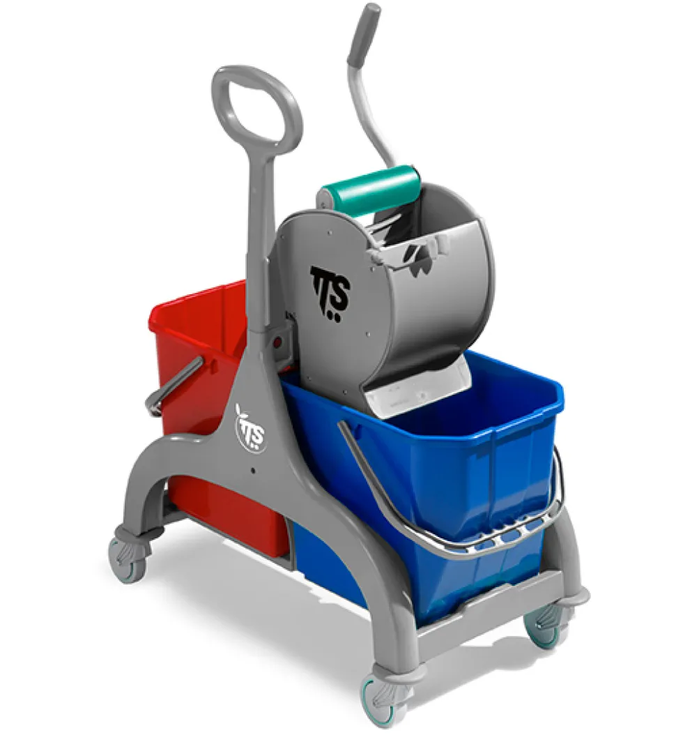 Carrello professionale per le pulizie Nick grigio 30 lt con strizzatore Dry e maniglia ombrello