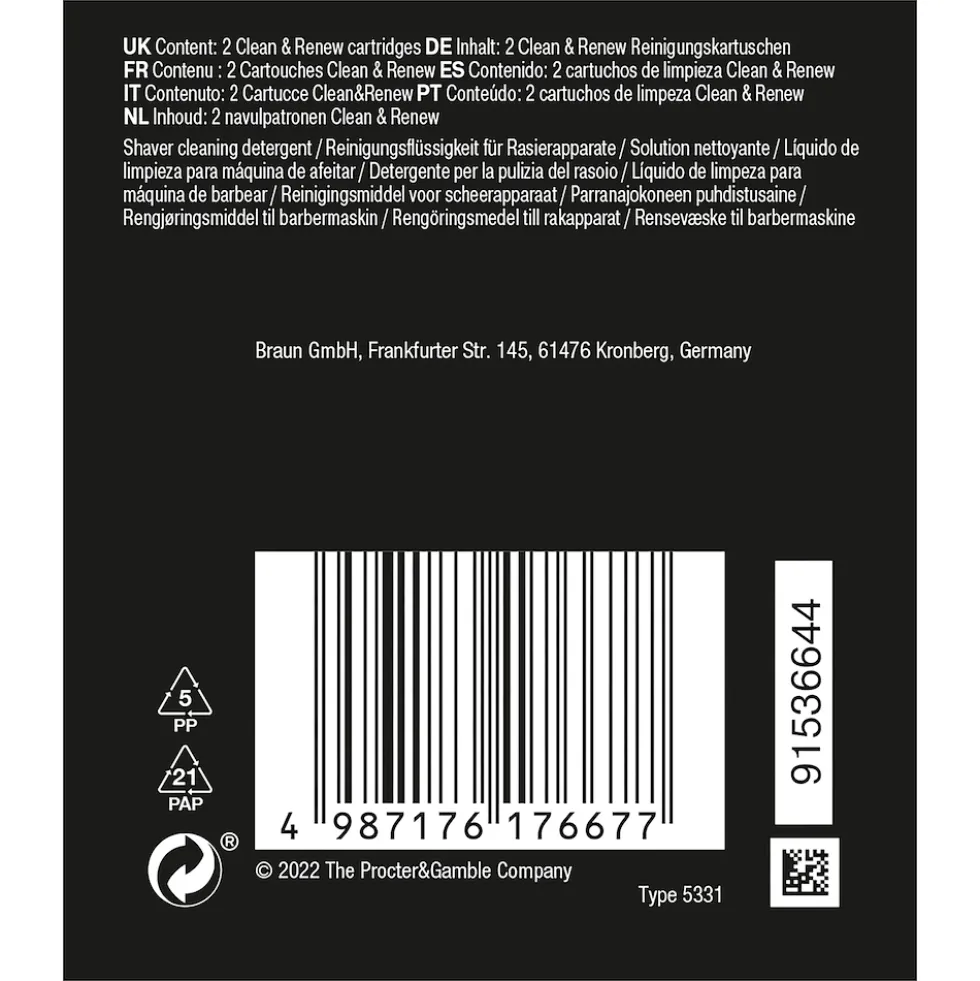 Cartucce di ricarica Braun CCR2 per stazione SmartCare, 2 pezzi