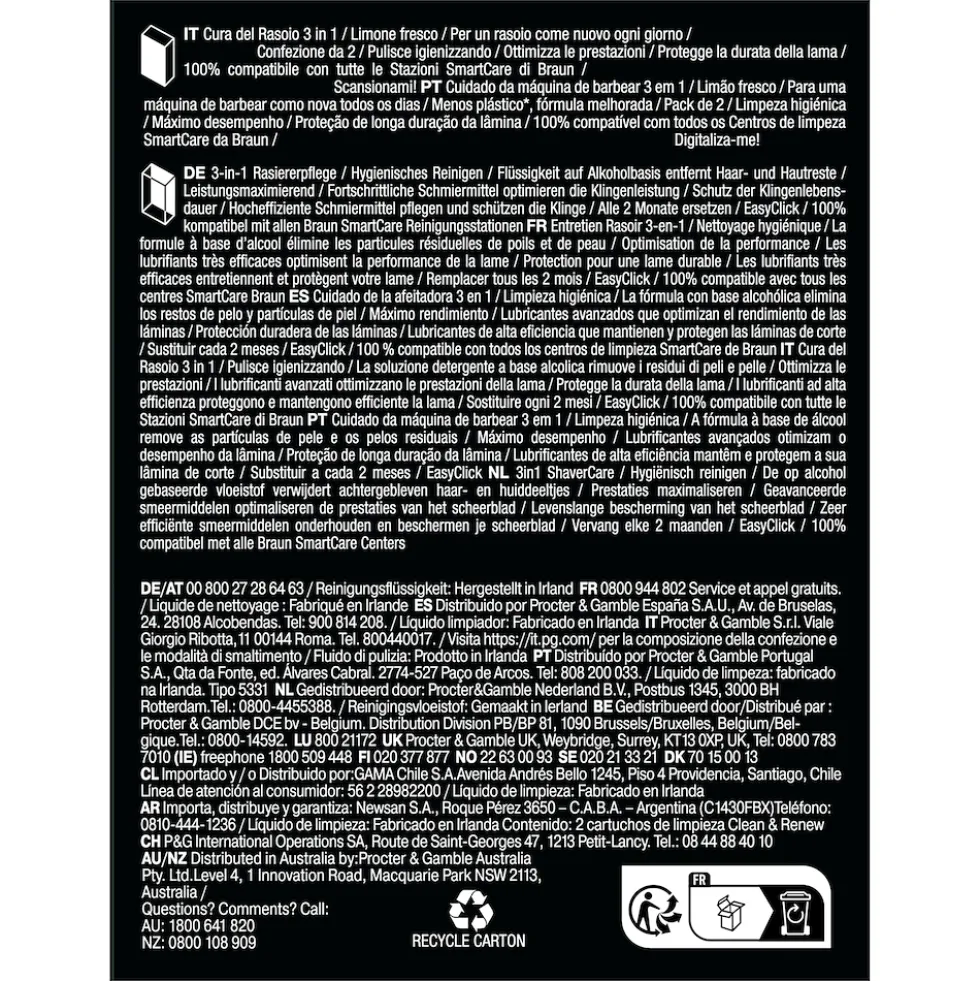 Cartucce di ricarica Braun CCR2 per stazione SmartCare, 2 pezzi