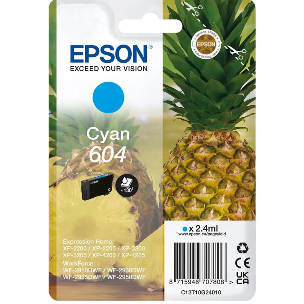 Cartuccia inchiostro Epson 604 Ananas ciano std T10G