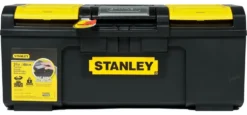 Cassetta per attrezzi Stanley 179218 ONE TOUCH con vaschetta Nero e Gi