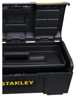 Cassetta per attrezzi Stanley 179218 ONE TOUCH con vaschetta Nero e Gi