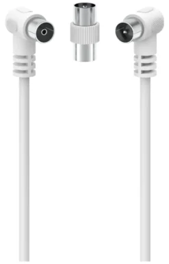 Cavo antenna Hama 00205299 With Adapter 75 Db Bianco