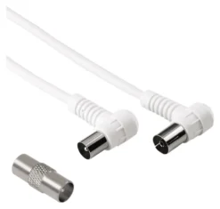 Cavo antenna Hama 00205299 With Adapter 75 Db Bianco