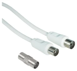 Cavo antenna Hama 00205298 With Adapter 75 Db Bianco