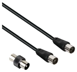 Cavo antenna Hama 00205302 With Adapter 75 Db Black
