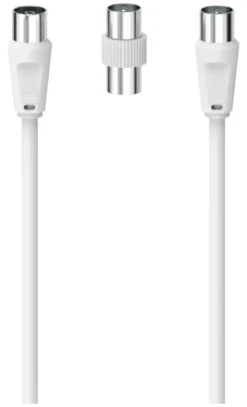 Cavo antenna Hama 00205296 With Adapter 75 Db Bianco