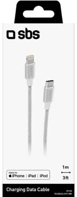Cavo Lightning Sbs TECABLELIGTC1BW CHARGING DATA CABLE Certificato App