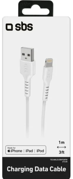 Cavo Lightning Sbs TECABLEUSBIP589W CHARGING DATA CABLE Certificato Ap