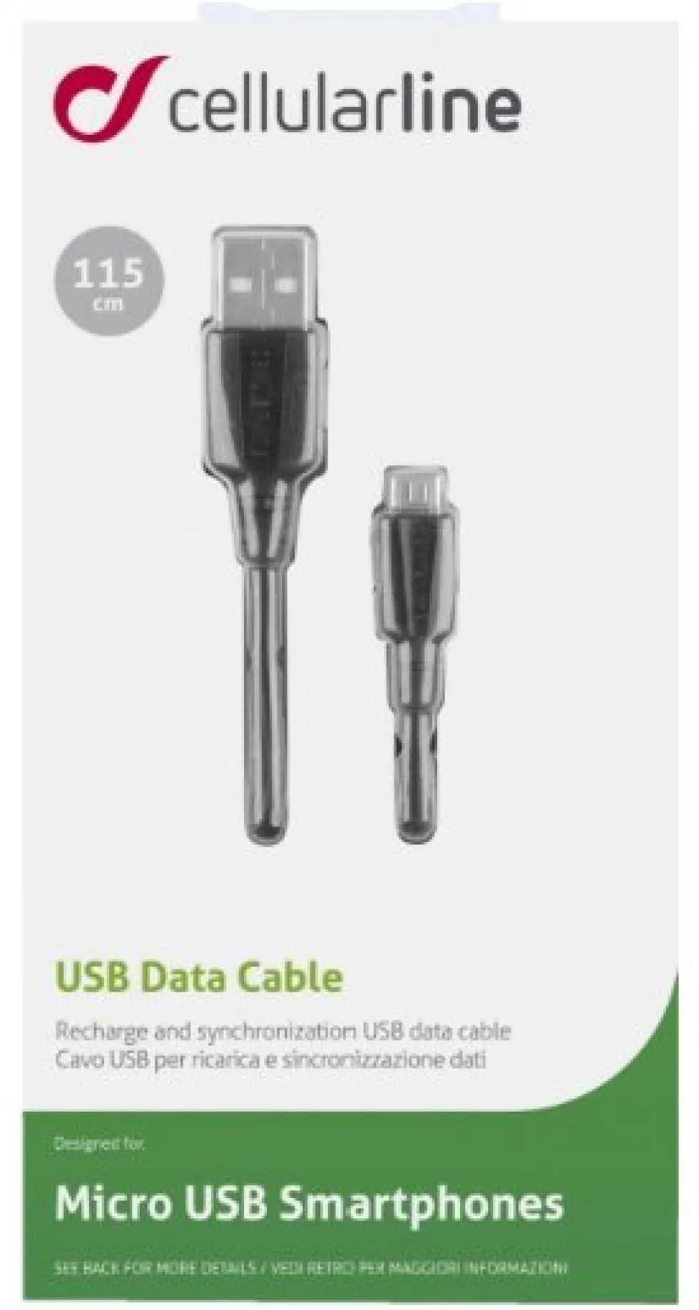 Cavo MicroUSB Cellular Line USBDATACABMICROUSB Black