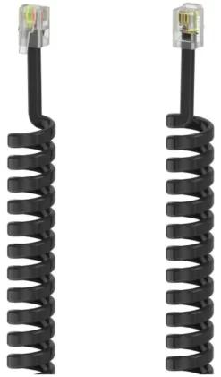 Cavo telefonico Hama 00201150 Spirale Cornetta Black