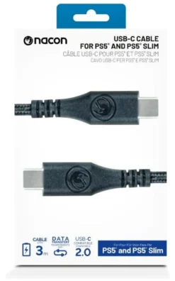 Cavo USB C Big Ben PS5USBCABLECTOC3M PLAYSTATION 5 Data Transfer Black