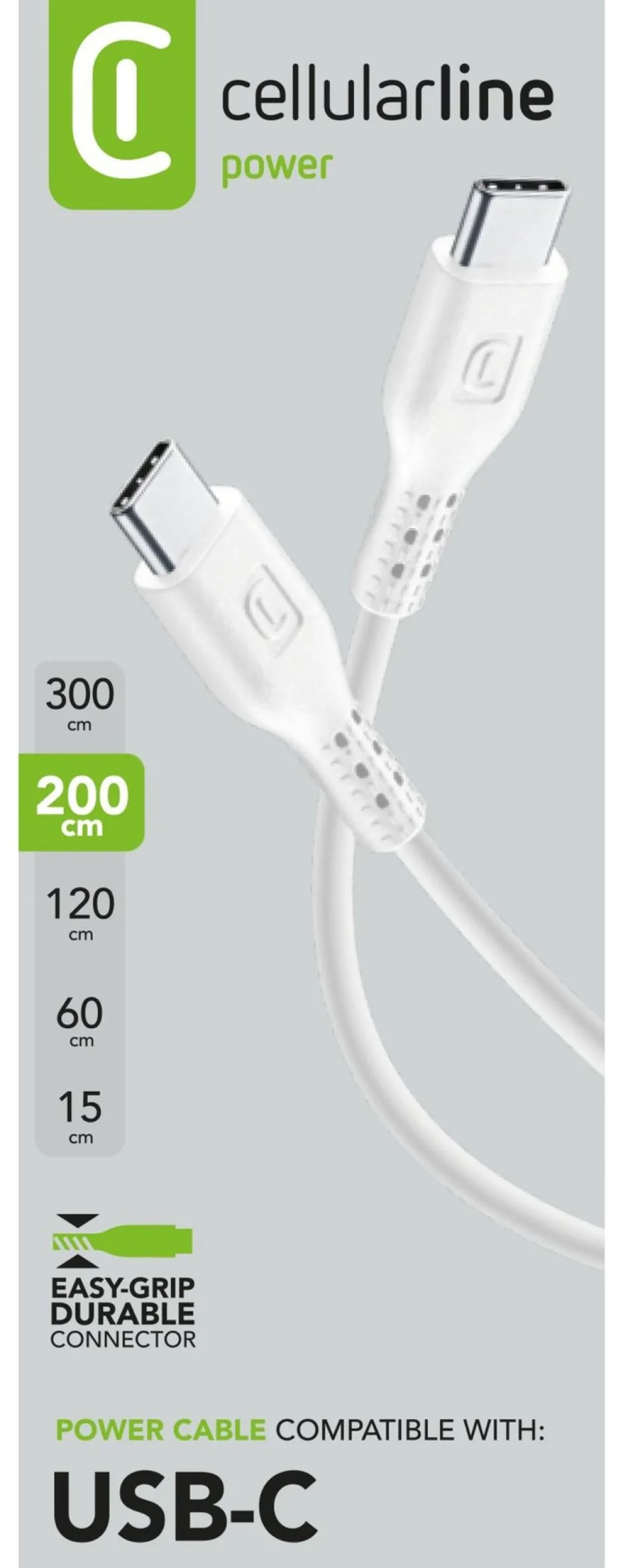 Cavo USB C Cellular Line USBDATACUSBC2C2MW POWER CABLE White