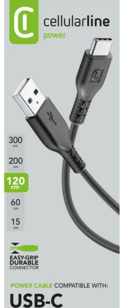 Cavo USB C Cellular Line USBDATACUSBA CK POWER CABLE Black