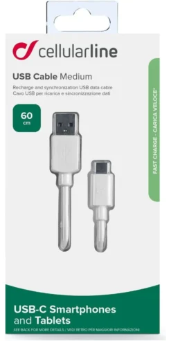 Cavo USB C Cellular Line USBDATA06USBCW POWER CABLE Medium White