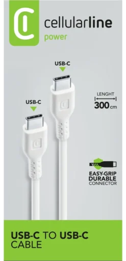 Cavo USB C Cellular Line USBDATACUSBC2C3MW POWER CABLE White