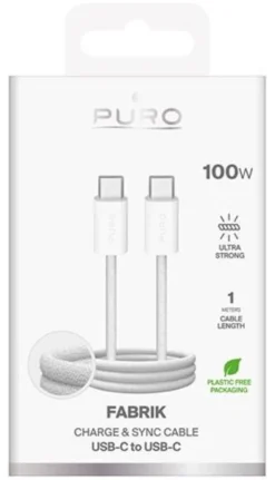 Cavo USB C Puro PUCCC100WFABK4WHI FABRIK 100W White