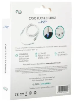 Cavo USB C Qubick ACP50007 PLAYSTATION 5 Play & Charge White