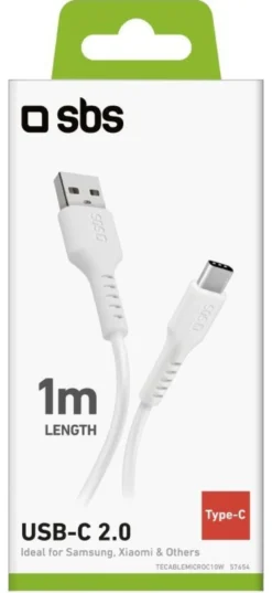 Cavo USB C Sbs TECABLEMICROC10W 2.0 White