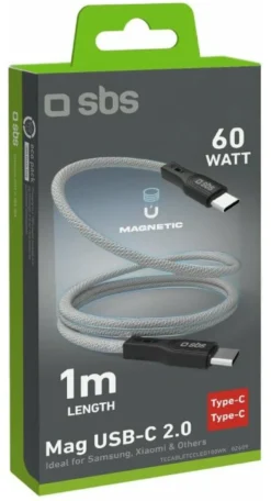 Cavo USB C Sbs TECABLETCCMAG MAG 60W Gray