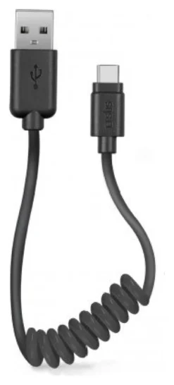Cavo USB C Sbs TECABLETYPCSK Spiralato Black