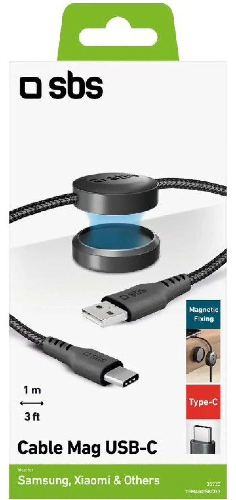 Cavo USB C Sbs TEMAGUSBCDG MAG Black