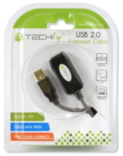 Cavo USB Techly IUSB REP10TY 2.0 Extension Active Black