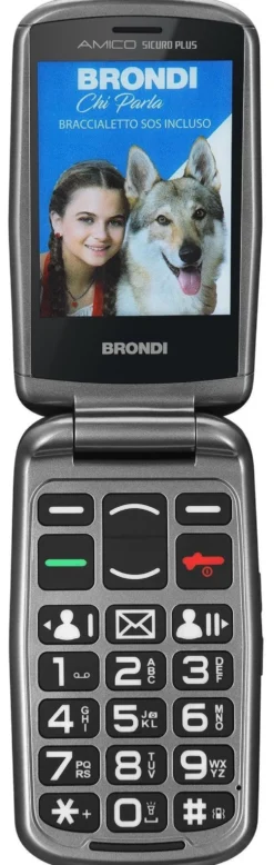 Cellulare Brondi 10281030 AMICO Sicuro Plus Black metal