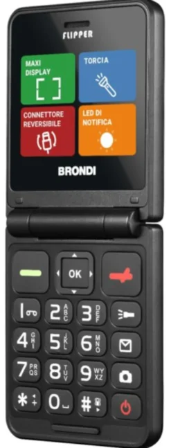 Cellulare Brondi 10281070 FLIPPER Dual Sim Black metal